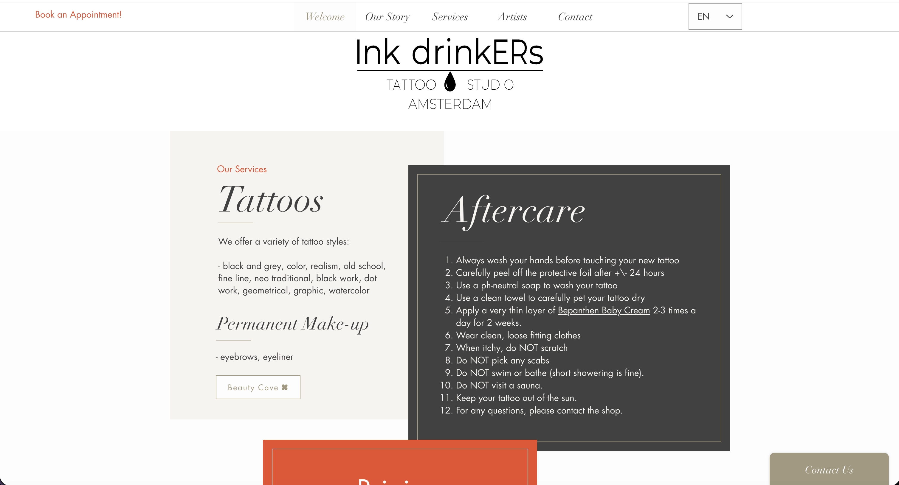 Ink Drinkers artist portfolio showcase