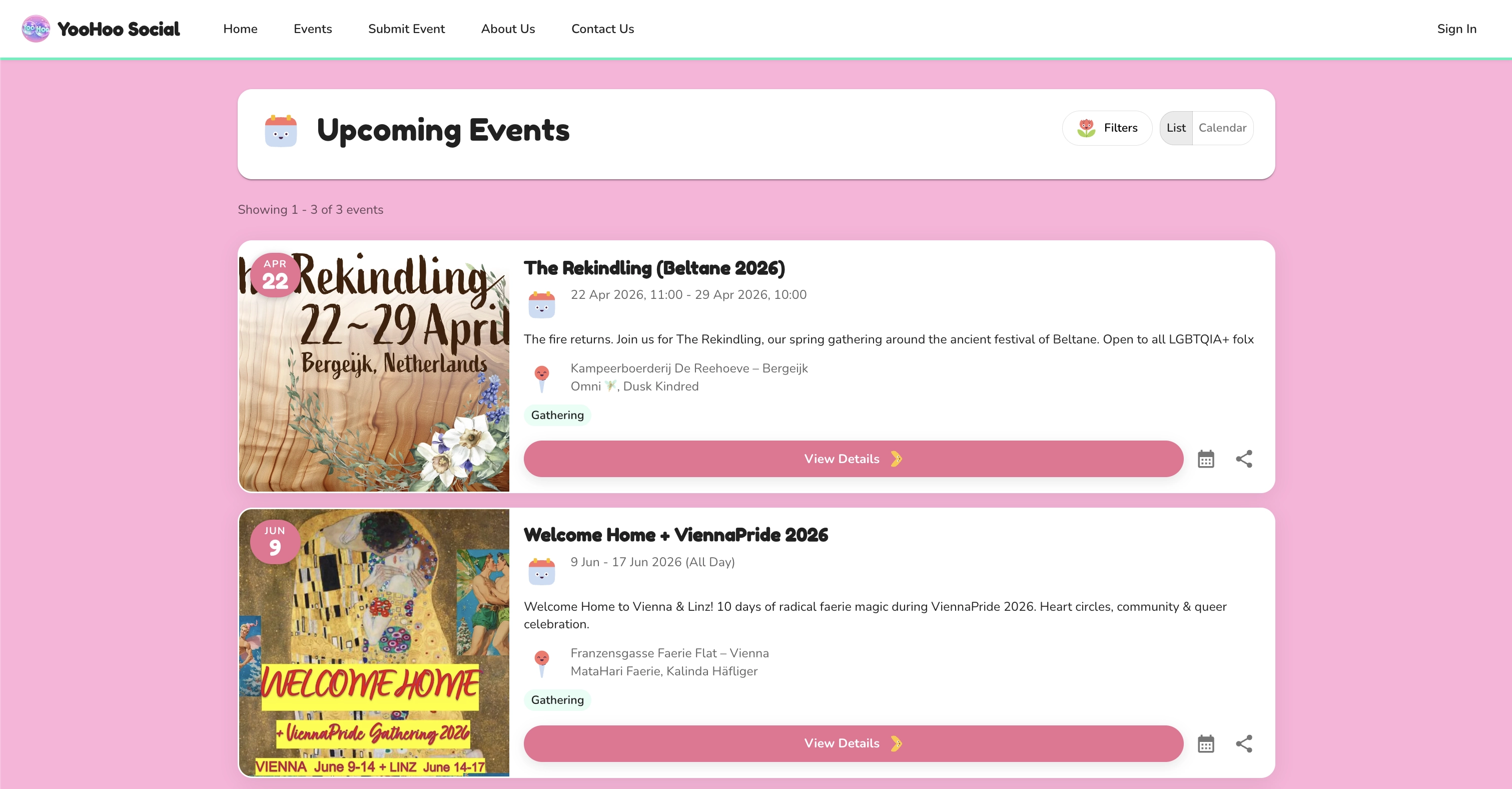 YooHoo Social Event Discovery