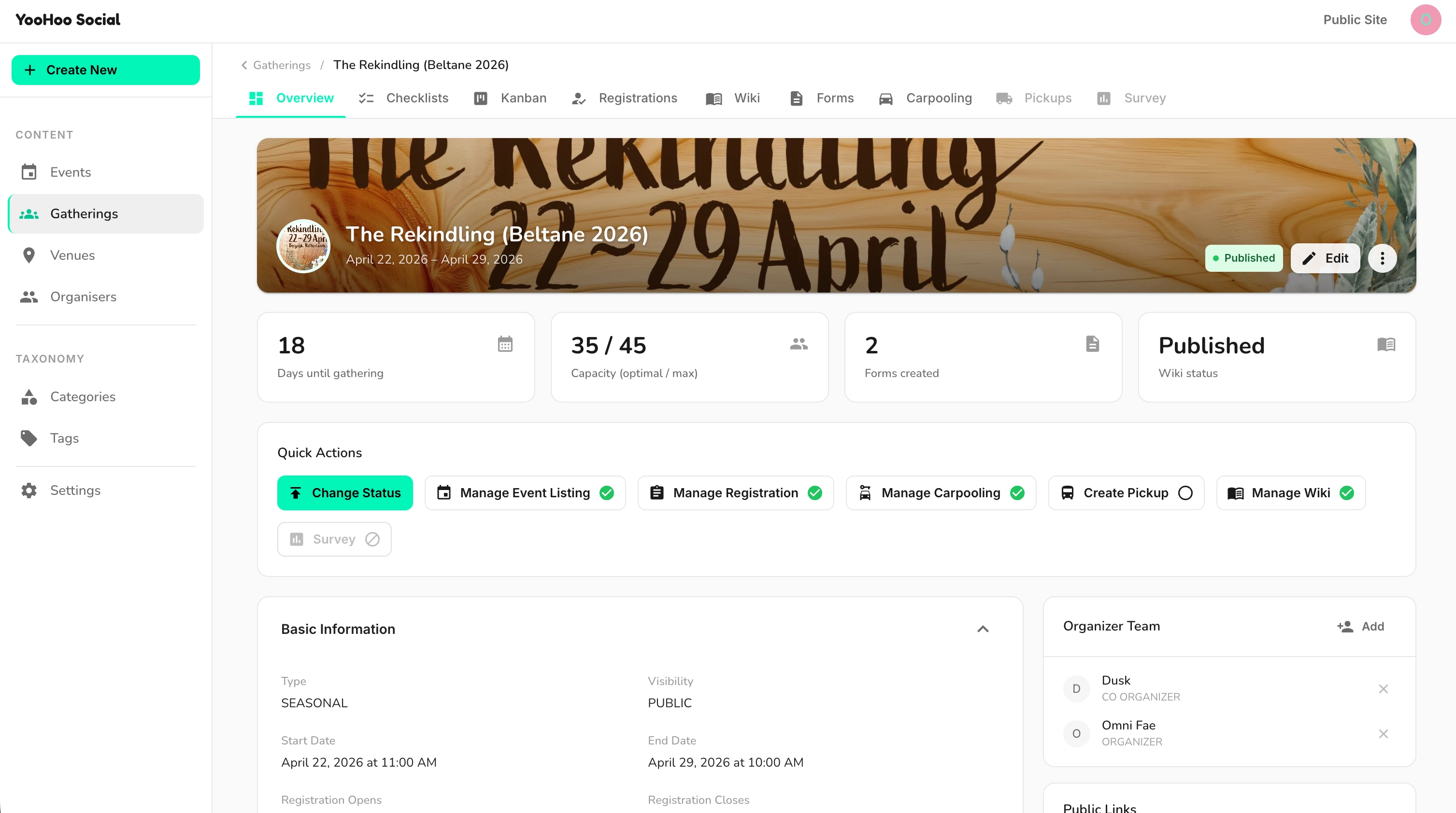 YooHoo Social Admin Dashboard